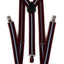 Mens Adjustable Maroon, Navy & White Striped Patterned Suspenders