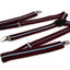 Mens Adjustable Maroon, Navy & White Striped Patterned Suspenders