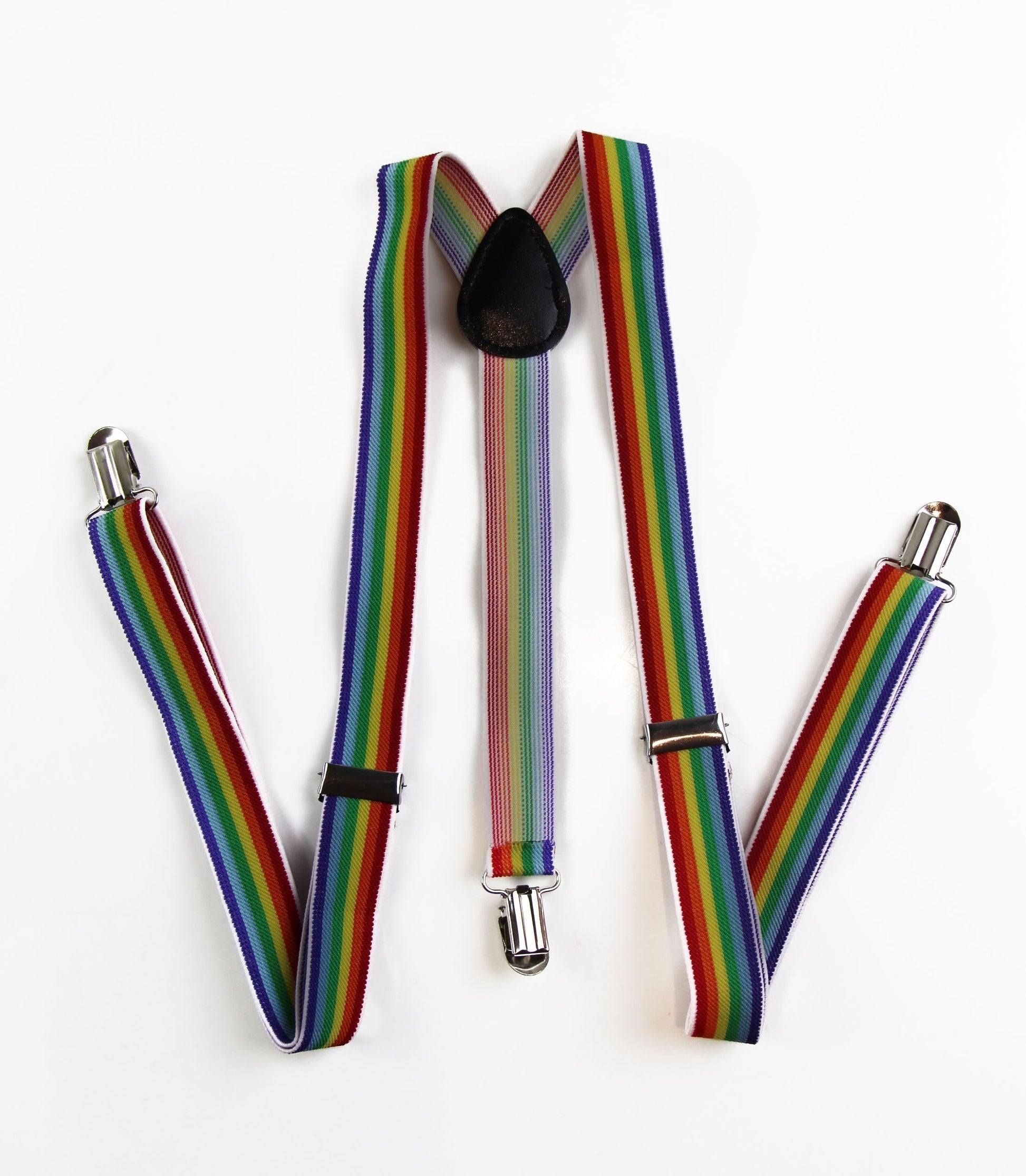Mens Adjustable Mens Adjustable Multicoloured Rainbow Striped Patterned Suspenders