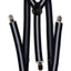 Mens Adjustable Navy & Thick White Striped Patterned Suspenders