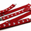 Mens Adjustable Red With White Hearts Patterned Suspenders