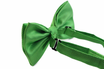 Mens Apple Green Plain Coloured Checkered Bow Tie