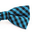 Mens Aqua & Black Checkered Patterned Bow Tie
