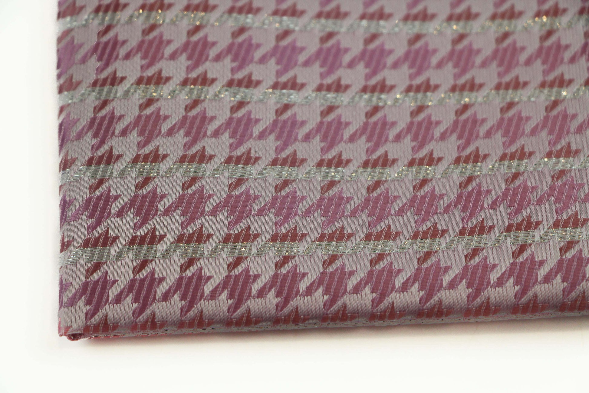 Mens Baby Pink & Silver Silk Pocket Square