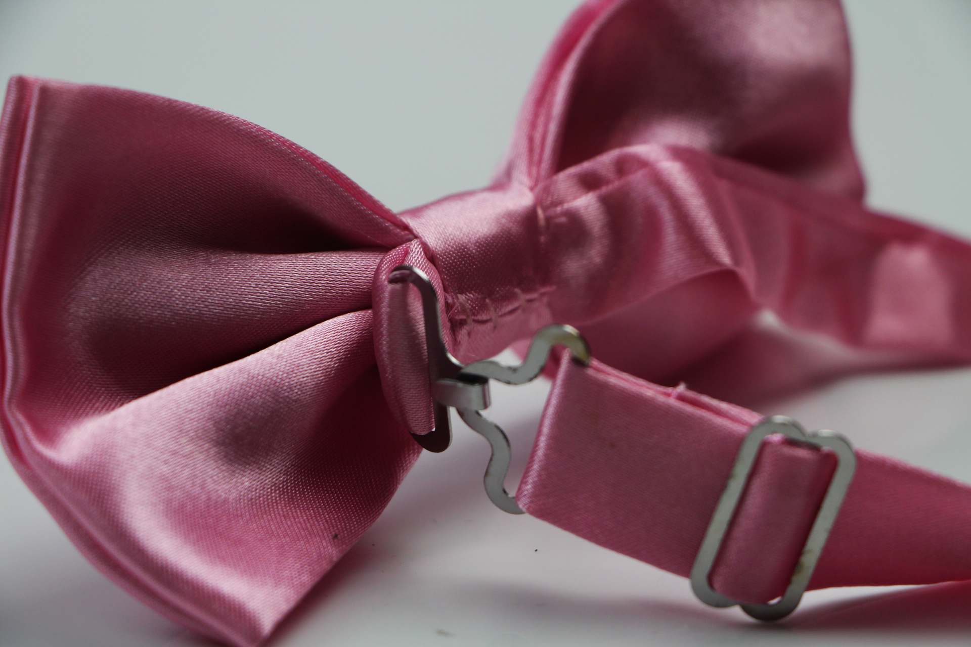 Mens Baby Pink Solid Plain Colour Bow Tie