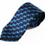 Mens Black & Blue Square Patterned 8cm Neck Tie