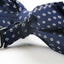 Mens Black & Blue With Silver Circle Patterned Bow Tie