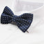 Mens Black & Blue With Silver Circle Patterned Bow Tie