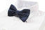 Mens Black & Blue With Silver Circle Patterned Bow Tie