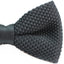Mens Black Cross-Hatched Knitted Bow Tie