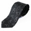 Mens Black, Dark Grey & Grey Floating Paisley Patterned 8cm Neck Tie