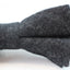 Mens Black Denim & Maroon Trim Cotton Bow Tie & Pocket Square Set