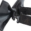 Mens Black Disco Shine Checkered Patterned Bow Tie