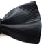 Mens Black Elegant Horizontal Stripe Patterned Bow Tie