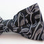 Mens Black Grey Patterned Bow Tie