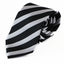 Mens Black & Grey Striped Patterned 8cm Neck Tie
