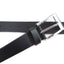 Mens Black Leather Belt With Silver Square Buckle