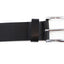 Mens Black Leather Belt With Silver Square Buckle
