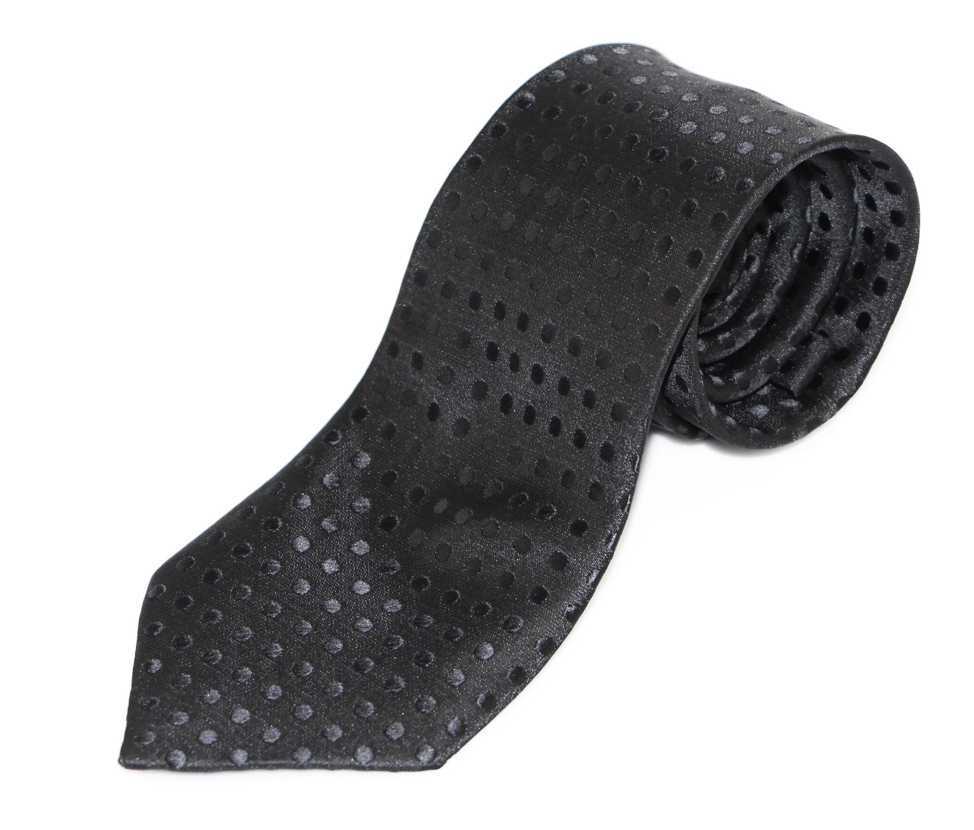 Mens Black Mini Polka Dot Patterned 8cm Neck Tie