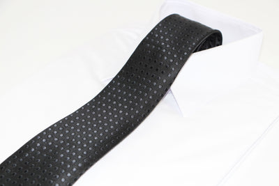 Mens Black Mini Polka Dot Patterned 8cm Neck Tie