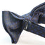 Mens Black & Navy Patterned Bow Tie
