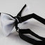 Mens Black On White Two Tone Layered Bow Tie