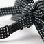 Mens Black Plain Coloured Bow Tie With White Polka Dots