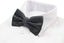Mens Black Plain Coloured Bow Tie With White Polka Dots