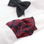 Mens Black, Red & Navy Boho Paisley Silk Pocket Square