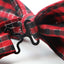 Mens Black & Red Plaid Patterned Tinsel Bow Tie