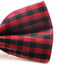 Mens Black & Red Plaid Patterned Tinsel Bow Tie