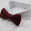 Mens Black & Red Plaid Patterned Tinsel Bow Tie