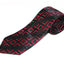 Mens Black & Red Striped Square Box Patterned 8cm Neck Tie