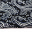 Mens Black & Silver Boho Paisley Silk Pocket Square