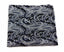 Mens Black & Silver Boho Paisley Silk Pocket Square