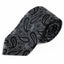 Mens Black & Silver Paisley Patterned 8cm Neck Tie