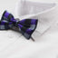 Mens Black, Silver & Purple Square Patterned Bow Tie
