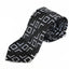 Mens Black & Silver Square Box Patterned 8cm Neck Tie