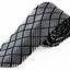 Mens Black & Silver Square Patterned 8cm Neck Tie
