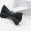 Mens Black & Silver Star Polka Dot Patterned Bow Tie
