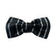 Mens Black Textured Stripe Matching Bow Tie, Pocket Square & Cuff Links Set