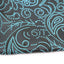 Mens Black & Turquoise Boho Paisley Silk Pocket Square