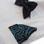 Mens Black & Turquoise Boho Paisley Silk Pocket Square