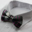 Mens Black & White Colourful Stripe Patterned Bow Tie