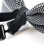 Mens Black & White Cross-Hatched Knitted Bow Tie