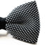 Mens Black & White Cross-Hatched Knitted Bow Tie