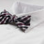 Mens Black, White & Maroon Patterned Cotton Bow Tie