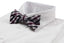 Mens Black, White & Maroon Patterned Cotton Bow Tie