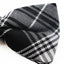 Mens Black & White Plaid Patterned Cotton Bow Tie