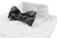 Mens Black & White Plaid Patterned Cotton Bow Tie